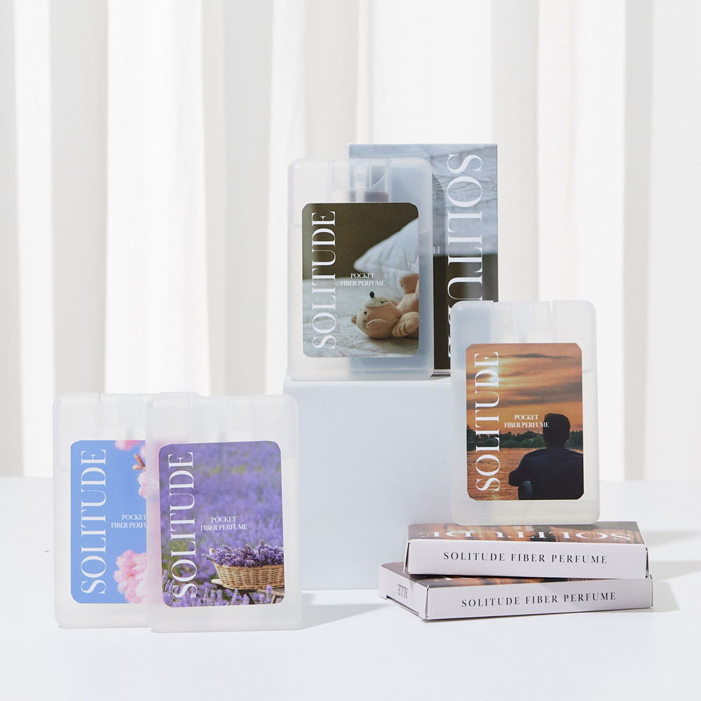 [ALLE] Solitude Pocket Fiber Perfume 18ml 2+2 – Multi-Use Fabric & Space Spray, Grain Ethanol-Based, Surfactant-Free, Deodorizing Effect - Made in KOREA